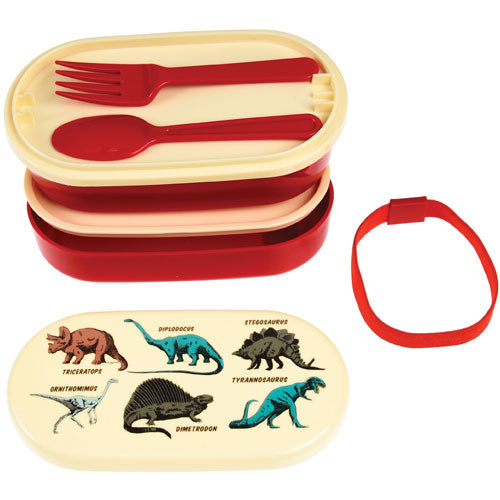 Rex london bento box met bestek - prehistoric land