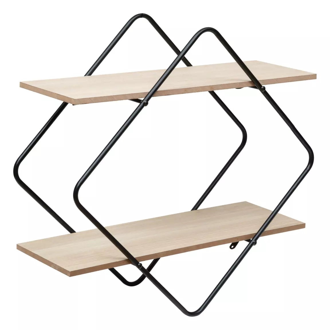 Etagère murale 2 niveaux (H48 cm) Nena Noir