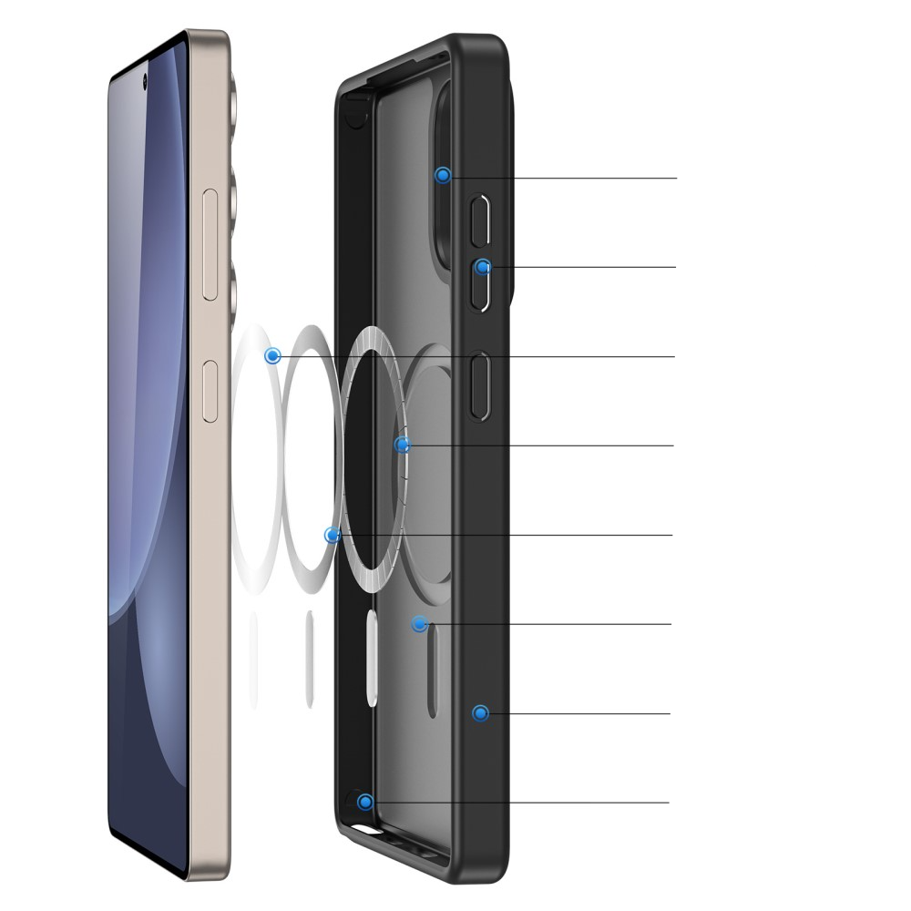 Samsung Galaxy S25 Ultra Hybrid Hardcase Hülle mit TPU Bumper MagSafe-Modul - Schwarz