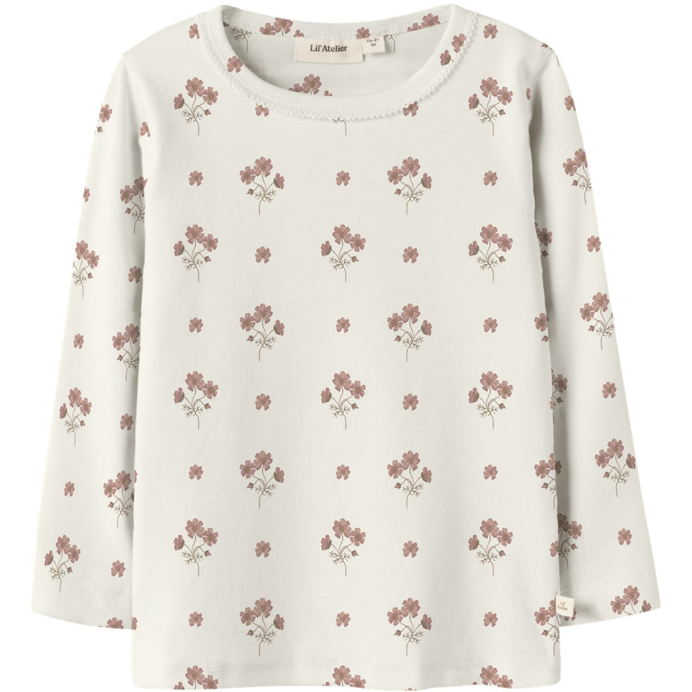Køb Lil'Atelier Coconut Milk Flower Pink Nmflayo Sig Ls Slim Top Lil