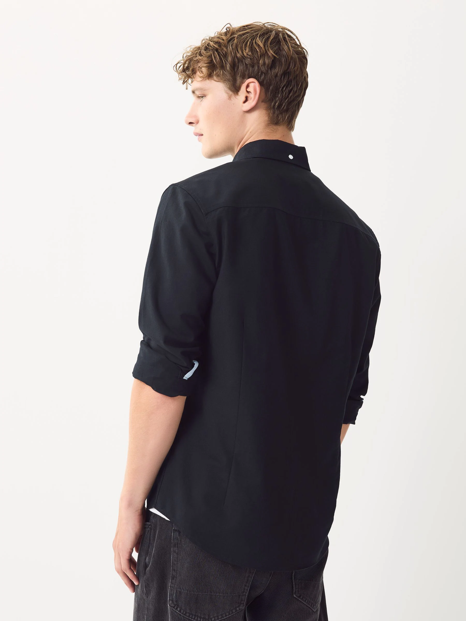 Roestbruin - Slim Fit - Oxford-hemd met lange mouwen