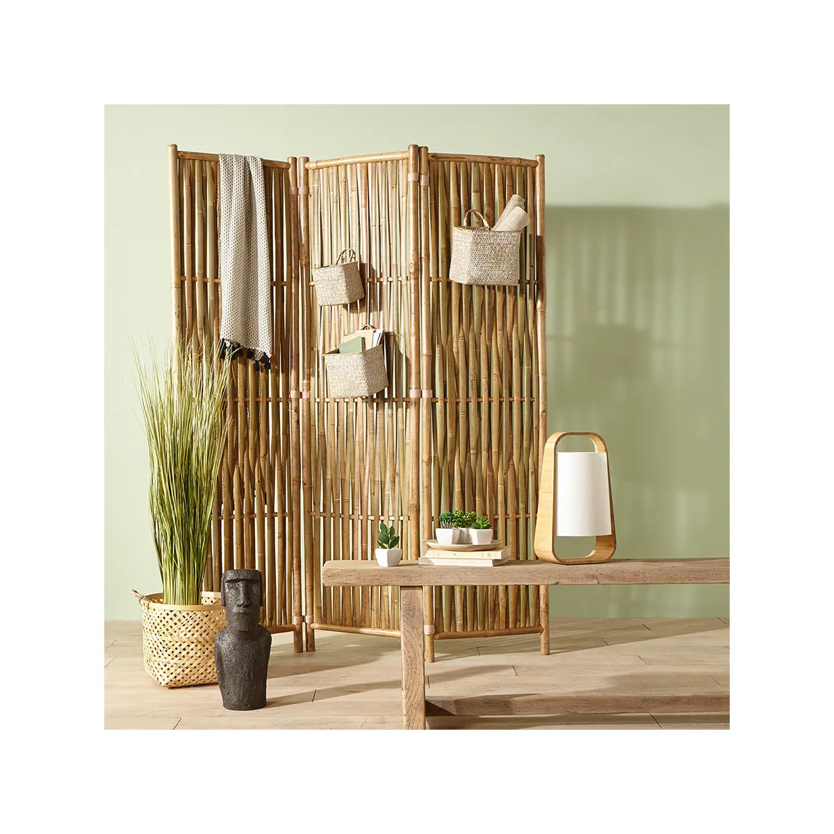 Atmosphera, Createur D'Interieur Atmosphera Lot de 3 paniers - Naturel