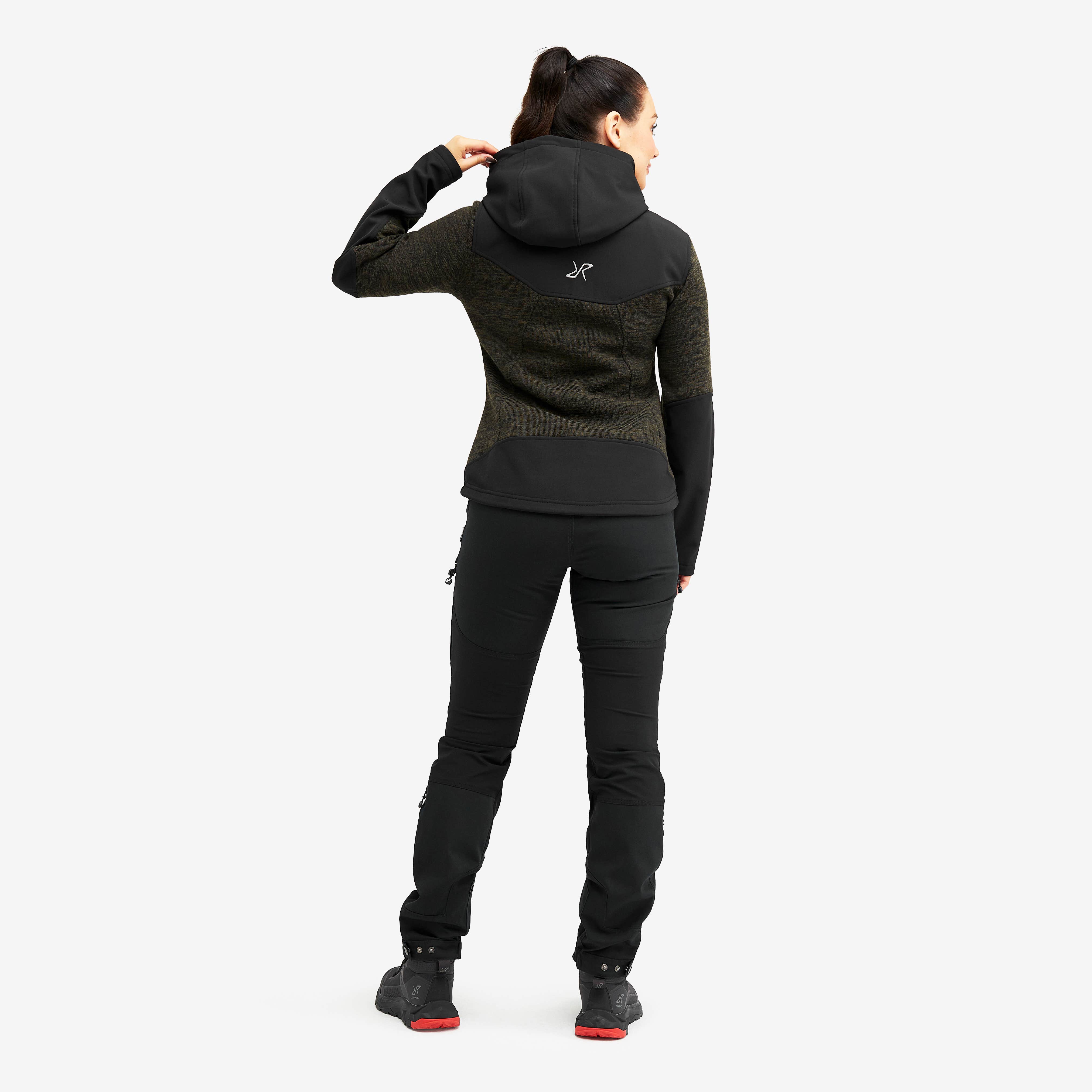 Wander Pro Wool Hoodie Dame Dark Olive