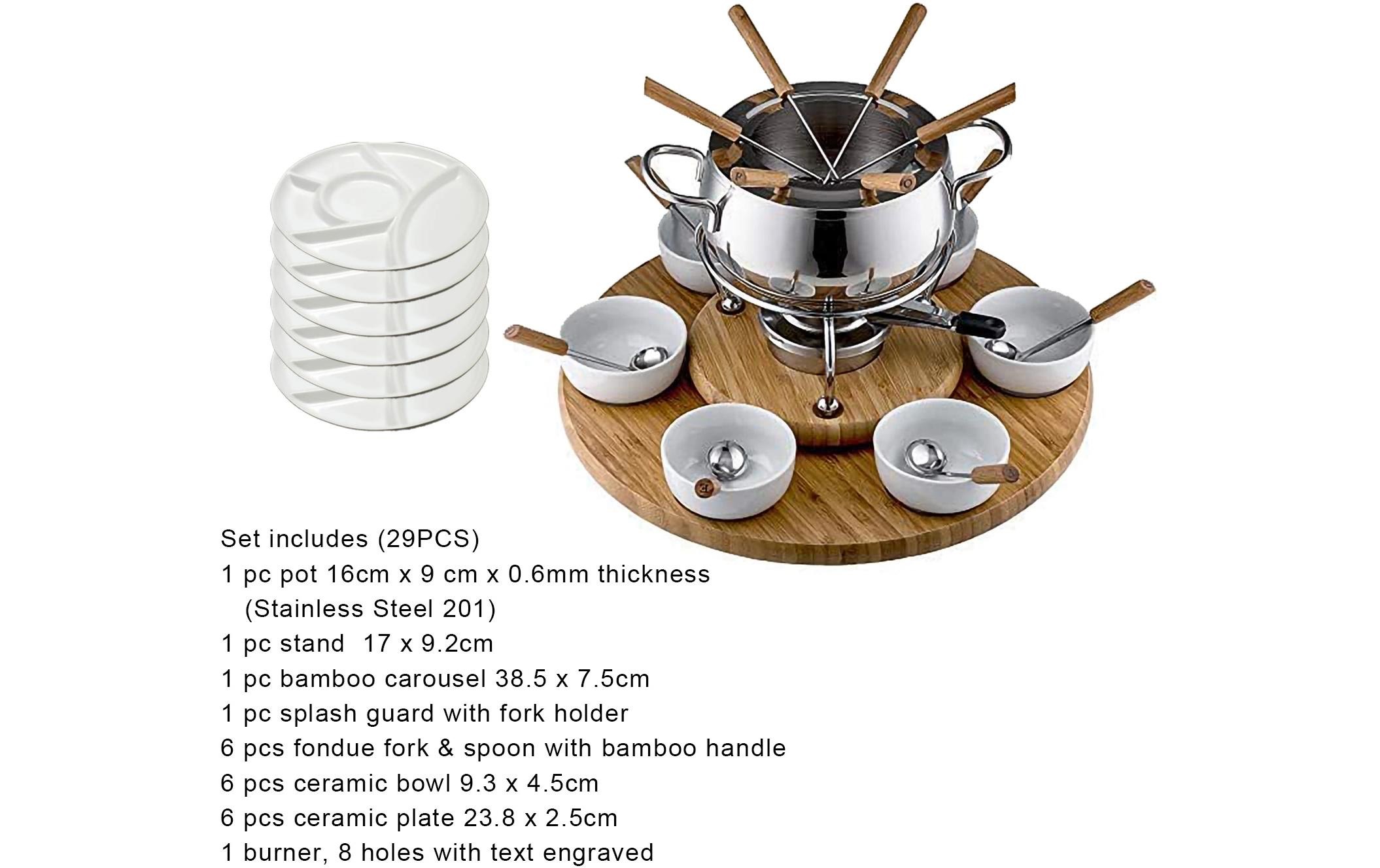 ohmex Fondue »OHM-FND-2229 29 Teile« Holzart: Bambus (China)