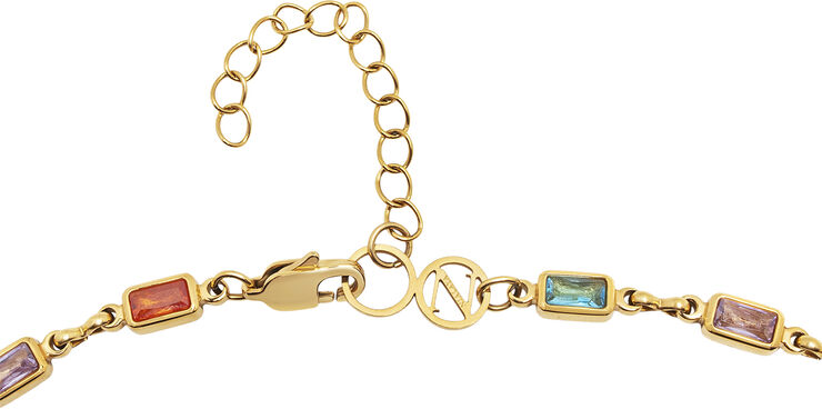 Nialaya Men's Rectangle Tennis Necklace Multi
