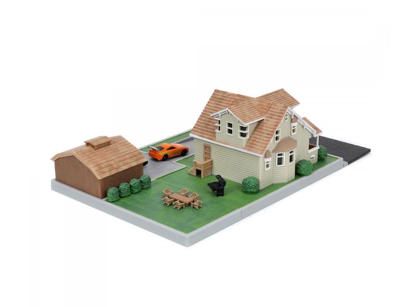 Jada Toys Fast & Furious Diorama Dom's House mit 2 Nano Car Fast & Furious Dom Toretto Haus Diorama mit zwei Modellautos