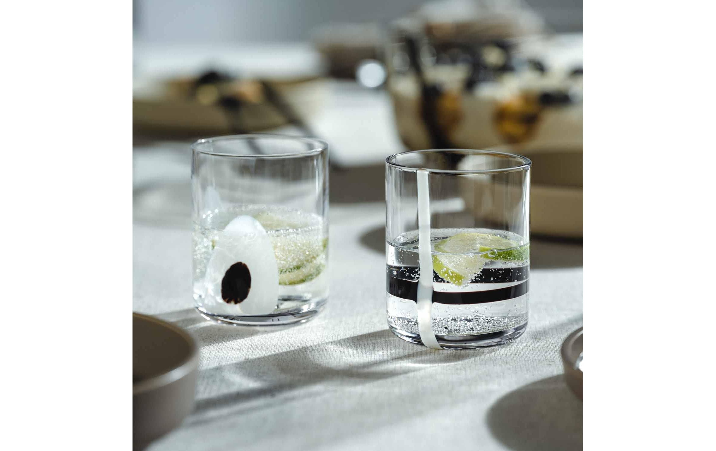 Trinkbecher Banda Nera 300 ml, 2 Stück, Schwarz/TransparentWhiskybecher-Set
