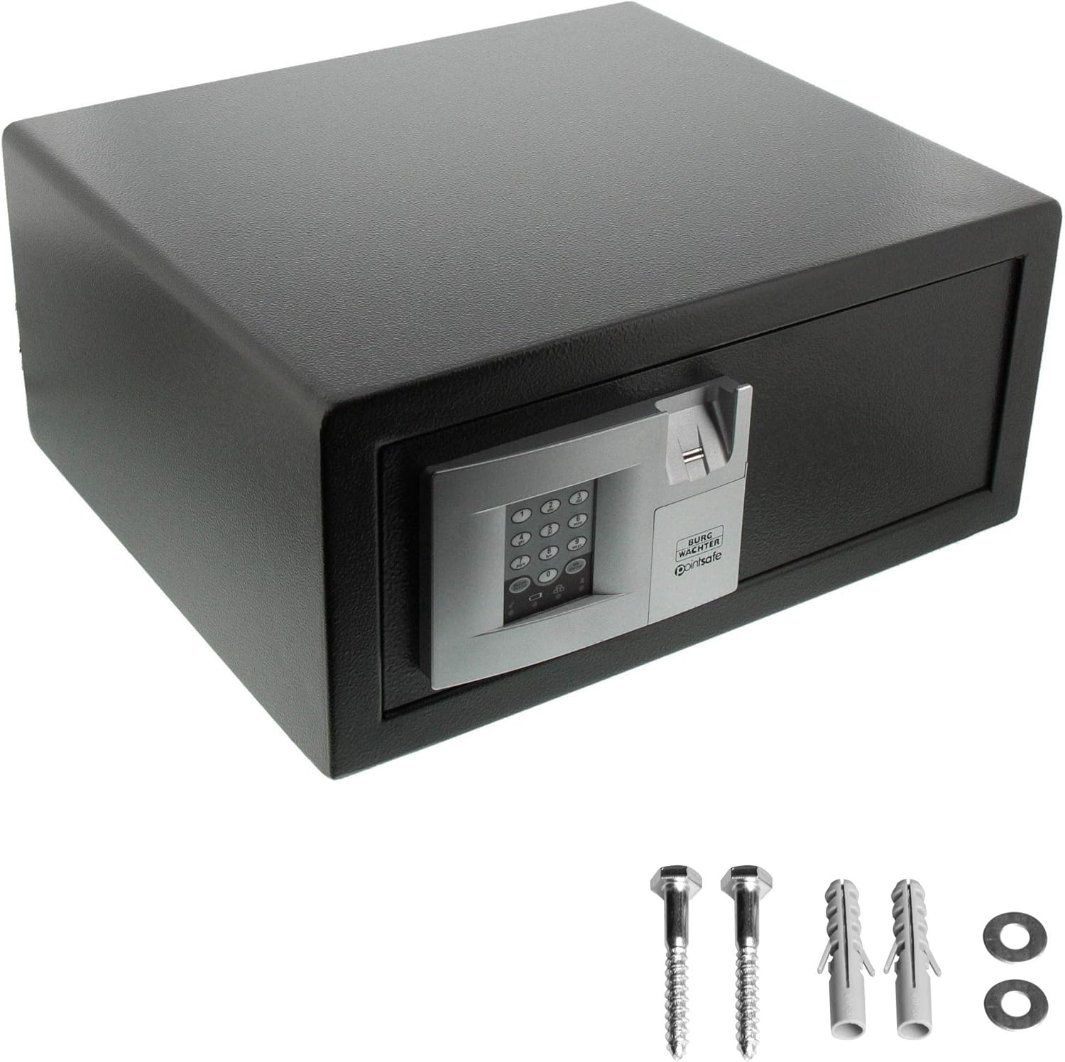 BURG-WÄCHTER Laptoptresor mit elektronischem Zahlenschloss und Fingerabdruck, 27,9 l, 16,7 kg, Point-Safe P 3 E FS LAP, Schwarz