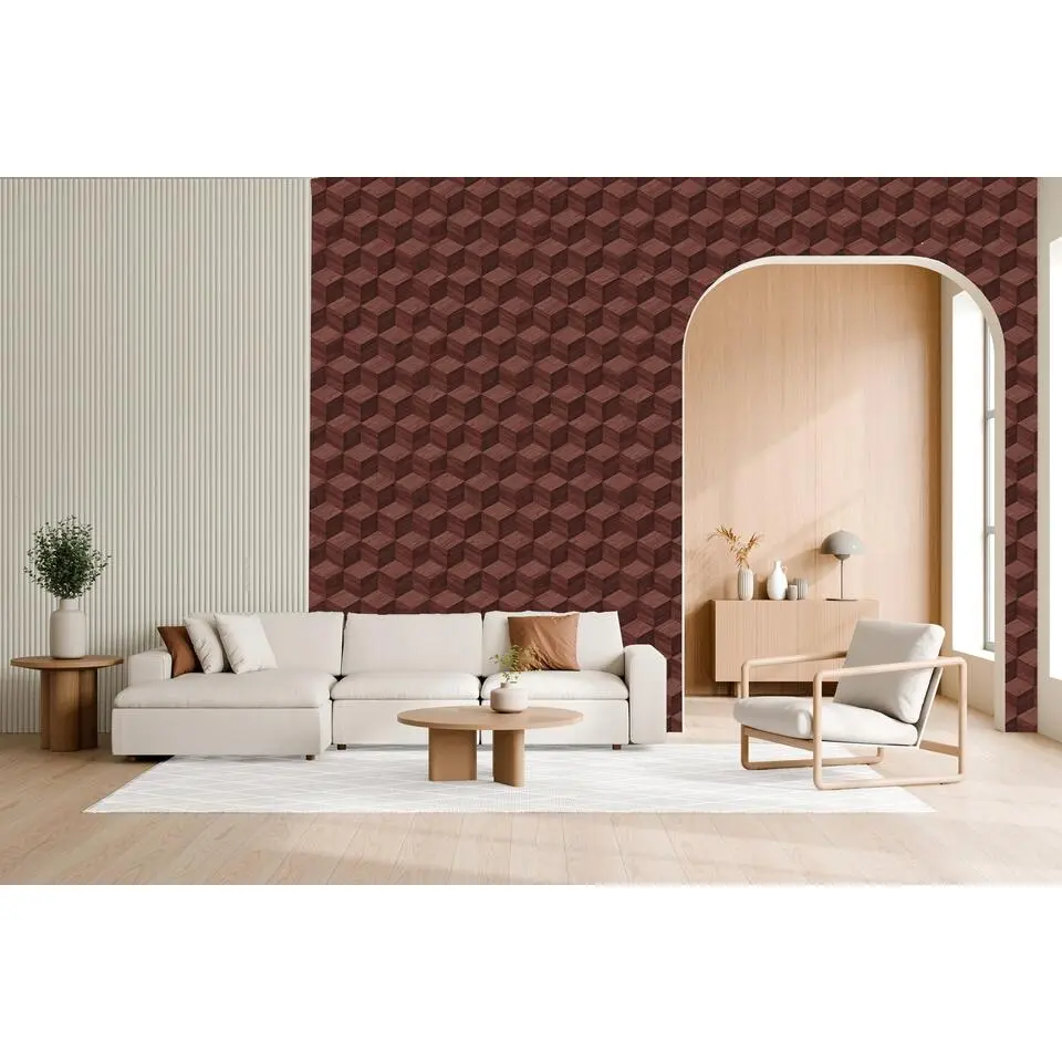 Dutch Wallcoverings Vliesbehang Renaissance natural cube - russet - 10m x 53cm