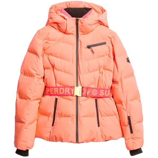 Veste de ski SUPERDRY LUXE PUFFER JACKET PASTELLINE CORAL