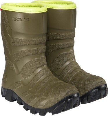 Viking Ultra Fôrede Gummistøvler, Khaki/Svart