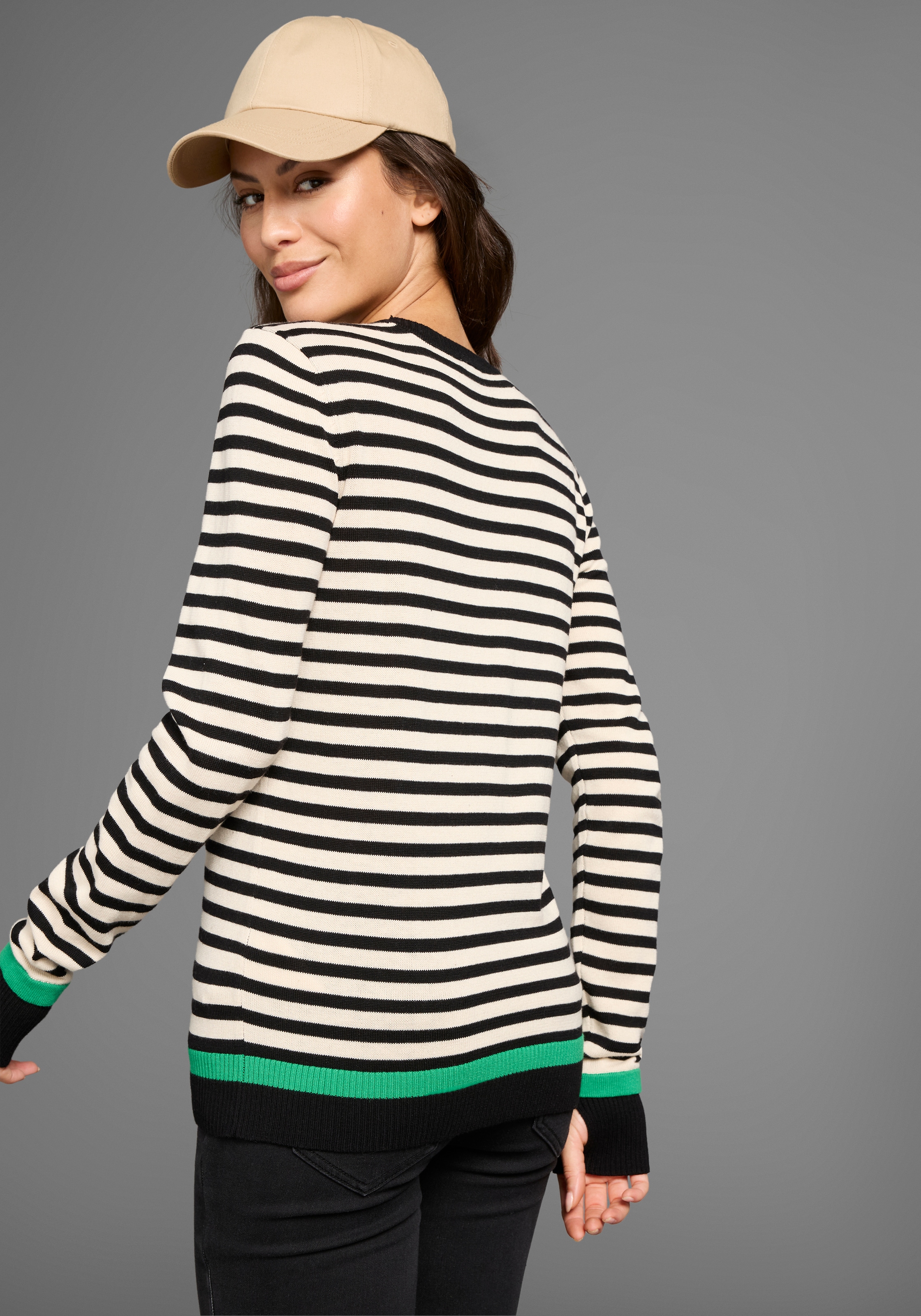 KangaROOS Streifenpullover , mit Ringelstreifen und herzlichem Logodruck
