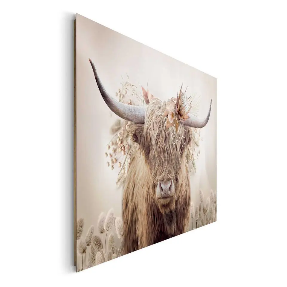 Schilderij Floral Highlander - 100x140cm - Beige