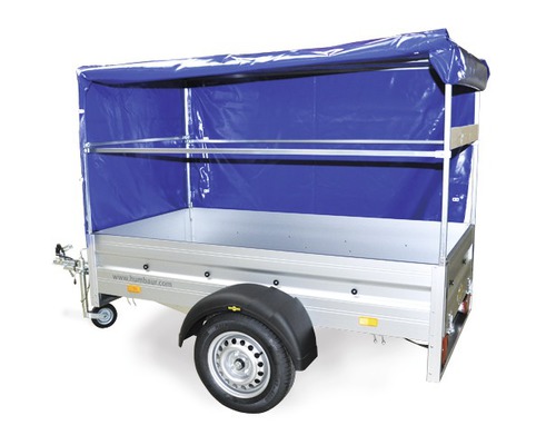 Humbaur afdekzeil en frame voor Alumaster, blauw, voor laadhoogte 180 cm, 2580 mm x 1310 mm x 1800 mm