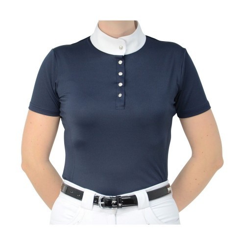 Camisa equestre feminina Joanna Glam na cor azul safira