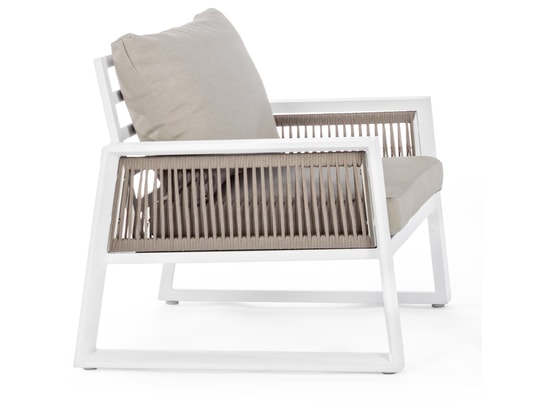 CONCEPT1 - Canapé extérieur Captiva blanc (canapé + 2 fauteuils + table basse)
