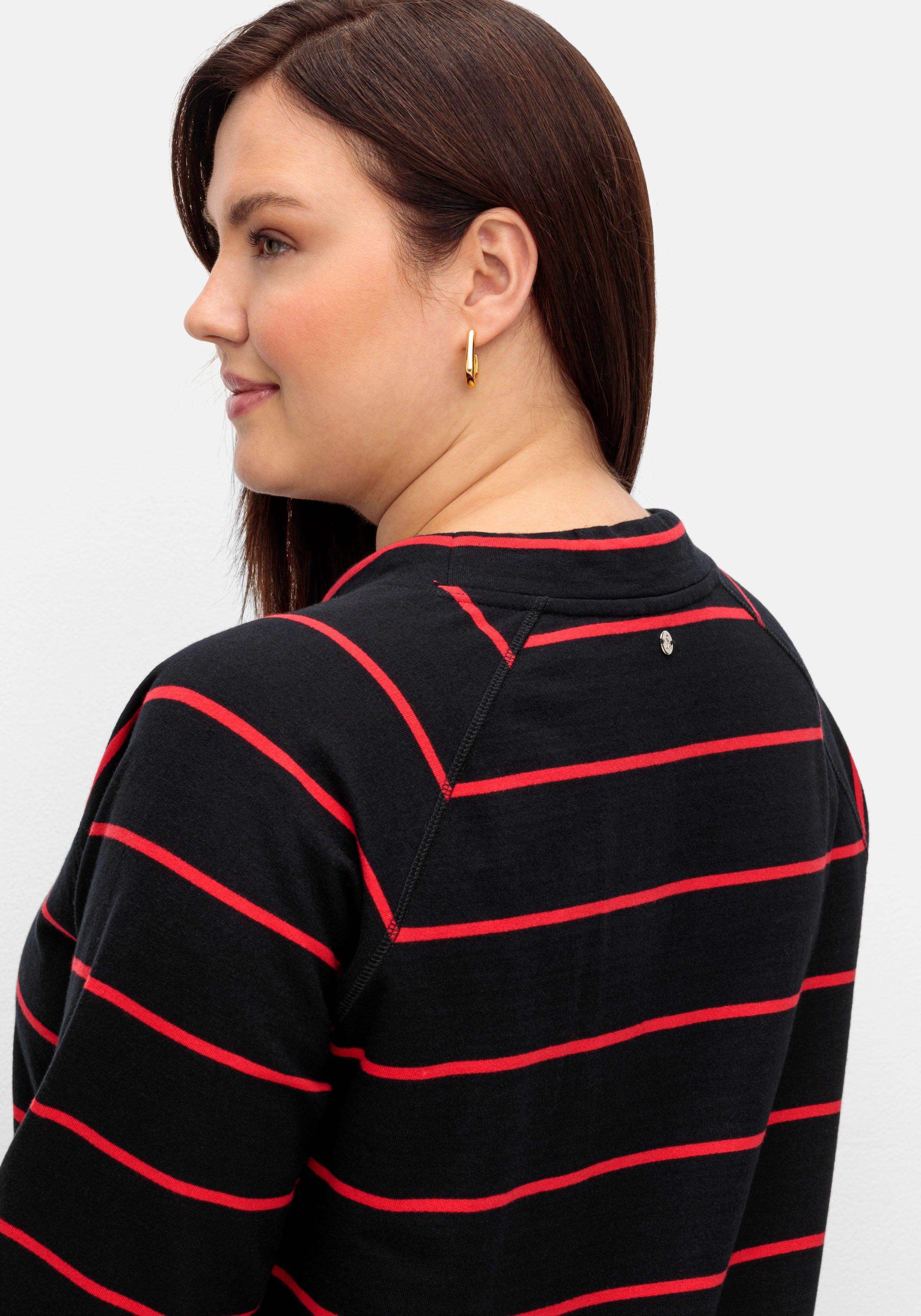 Gestreiftes Sweatshirt mit Stehkragen