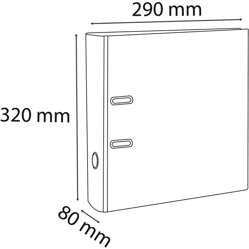 Classeur à levier cartonné Exacompta A4 - Dos 8 cm gris