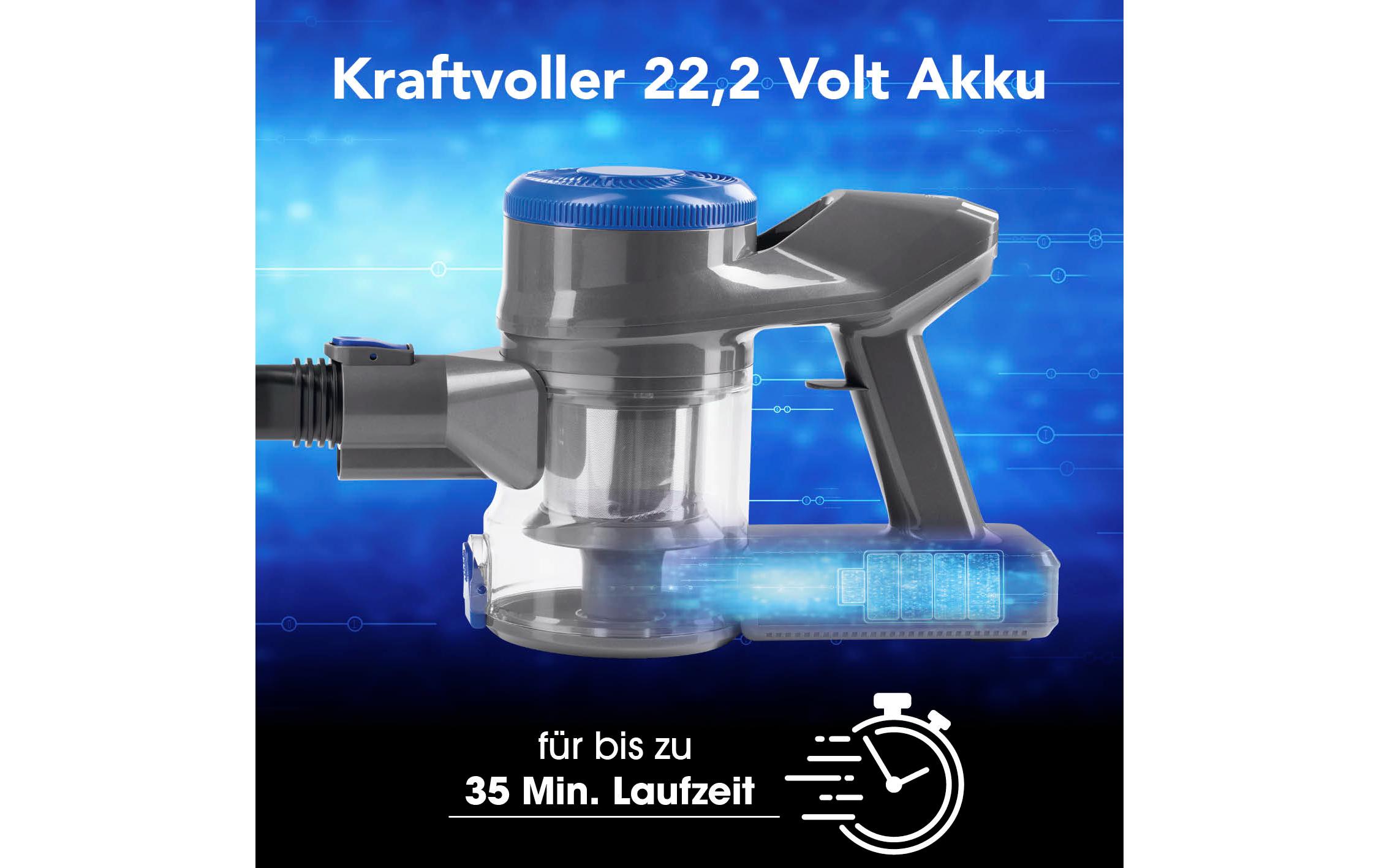Akku-Hand- und Stielsauger Anthrazit/BlauKabelloser Akkusauger
