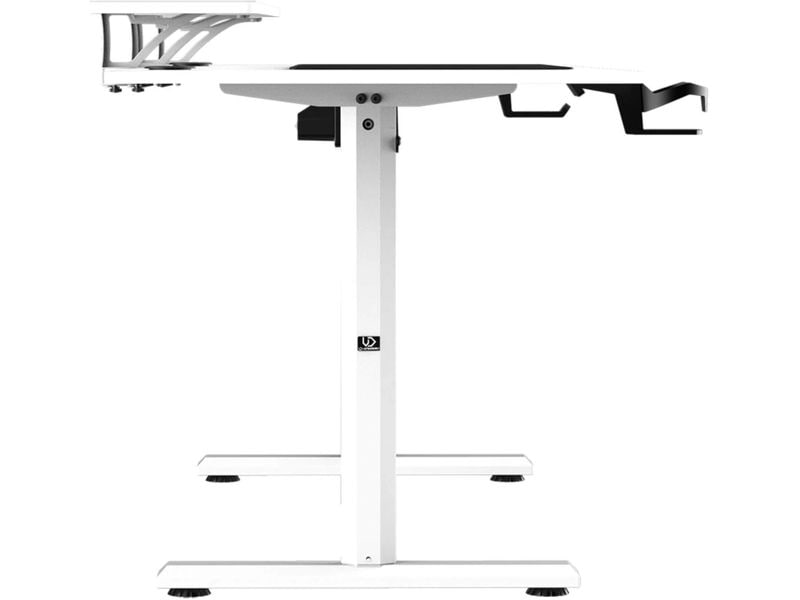 Ultradesk Gaming Tisch Higlander XXL Weiss Stabiler Gaming-Tisch für bis zu zwei Monitore