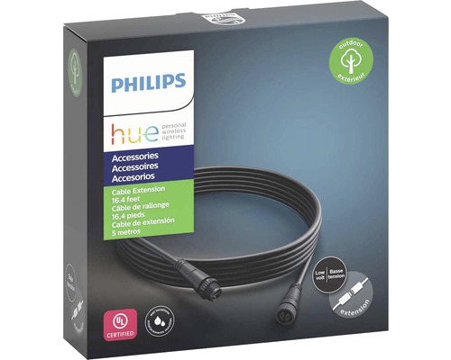 Philips Hue laagspanningsverlengkabel IP44 voor Hue Calla + Hue Lily buitenlampen 5 m zwart