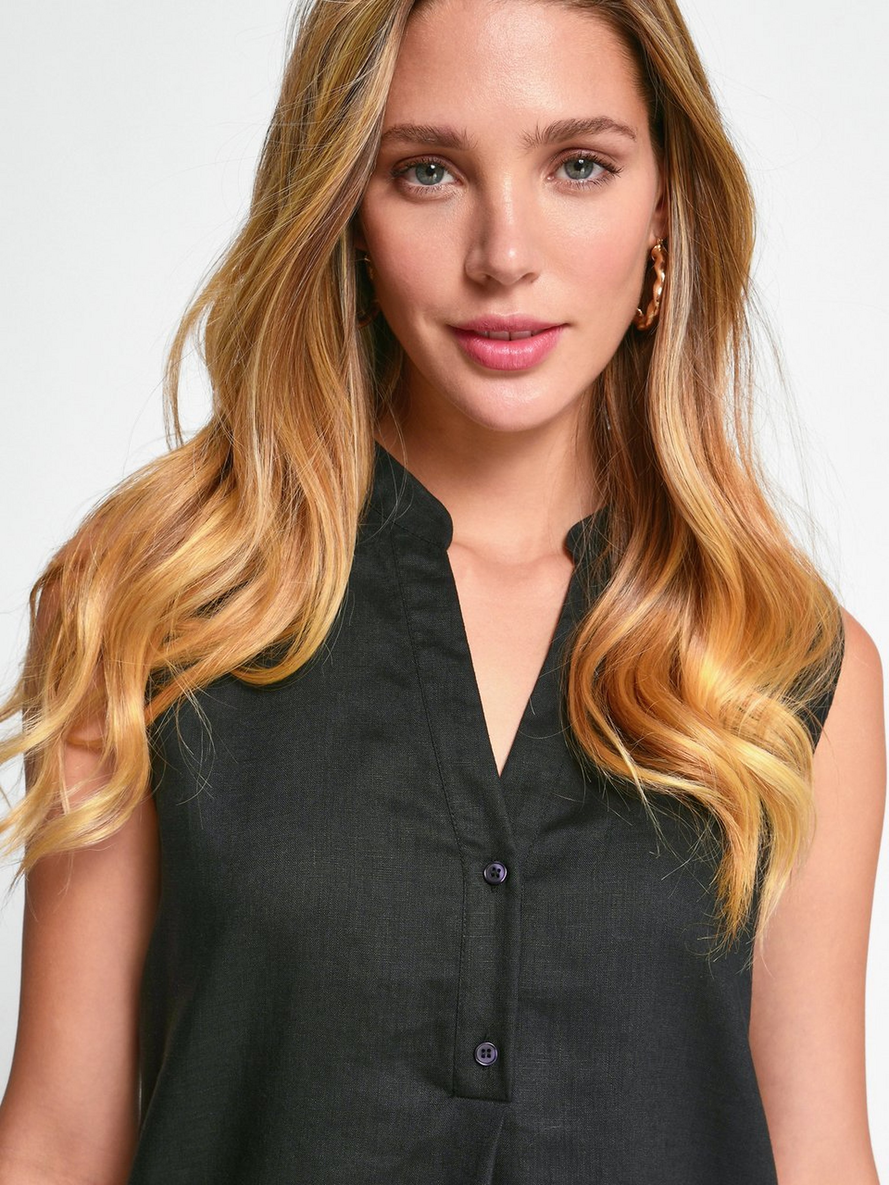 Ärmellose Long-Bluse