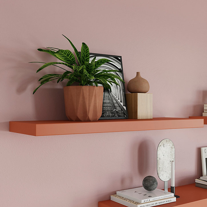 Tablette murale avec fixation invisible GoodHome Cusko terracotta 80 cm