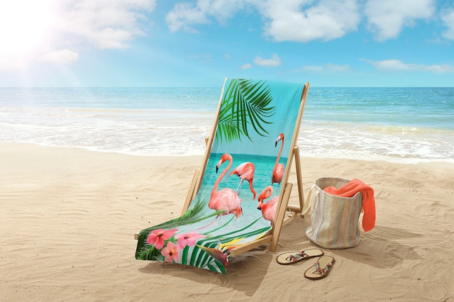good morning Strandtuch »Flamingo« Mikrofaser, 100x180, Schnelltrocknend, Erwachsene, Tropen, Flamingo