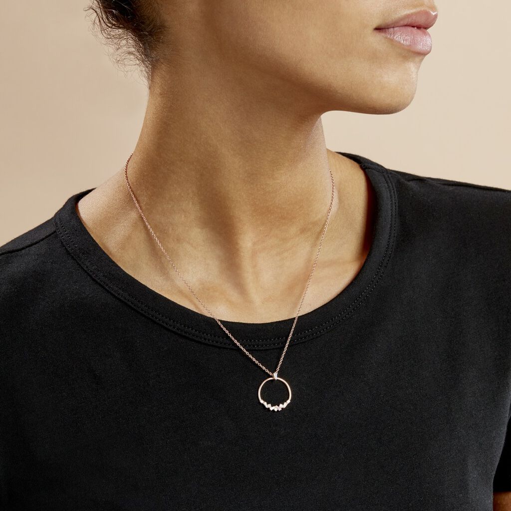 Collier Celene Argent Rose Oxyde De Zirconium