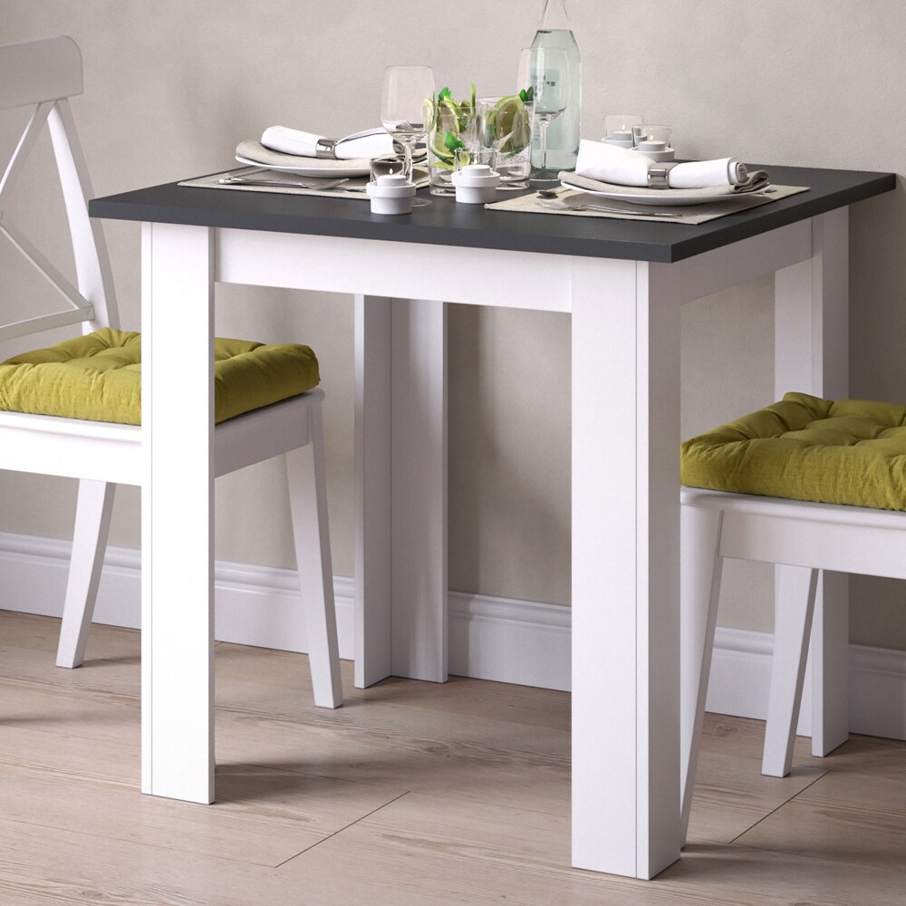 VICCO Esstisch KARLOS Esszimmertisch 80cm Weiß Anthrazit Wohnzimmer Küchentisch