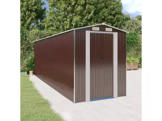 Abri de jardin Marron foncé 192x606x223 Acier galvanisé