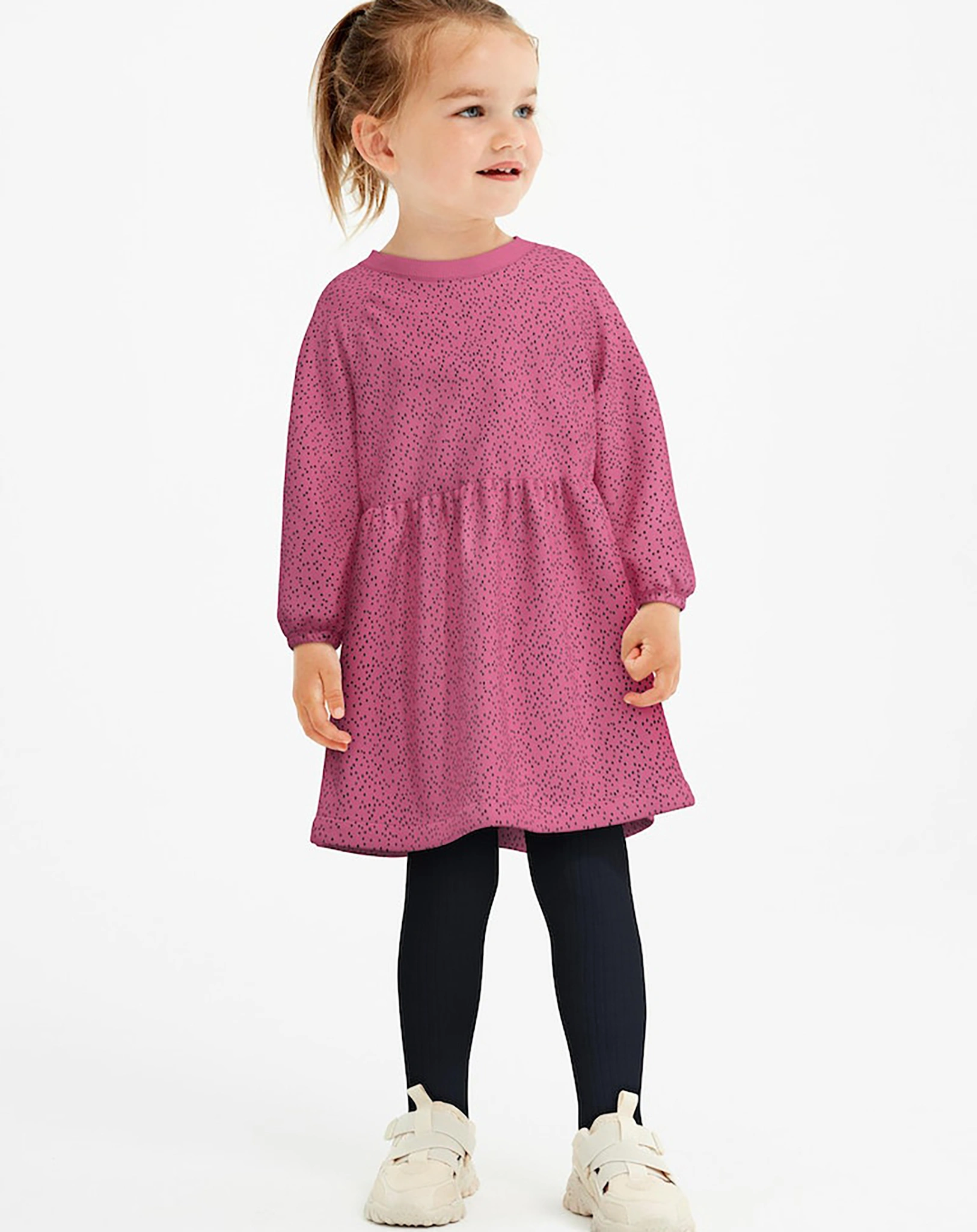 Langarmkleid NMFVOLTA DOTS in pink cosmos