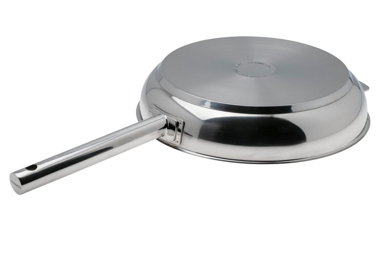 Combekk SUS-Y Pro 151132 Uncoated Recycled Stainless Steel, koekenpan, 32 cm