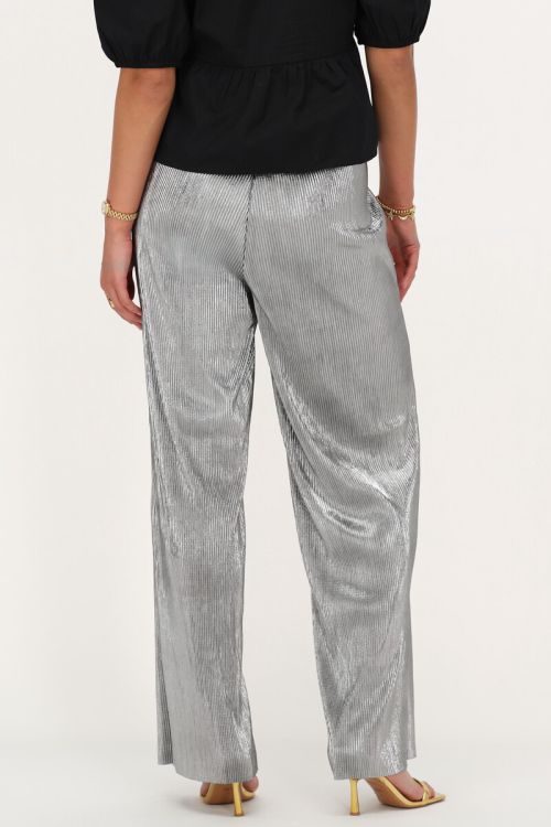 Zilverkleurige plissé broek