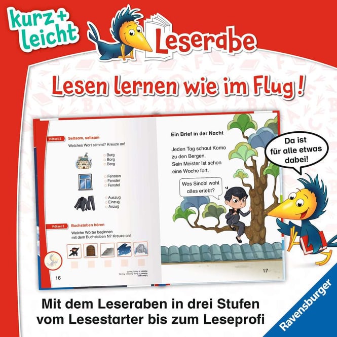 Leserabe - 1. Lesestufe - kurz und leicht - Geheimauftrag für Ninja Komo - Mit Stickern
