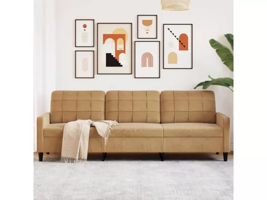 Canapé à 3 places Marron 210 cm Velours