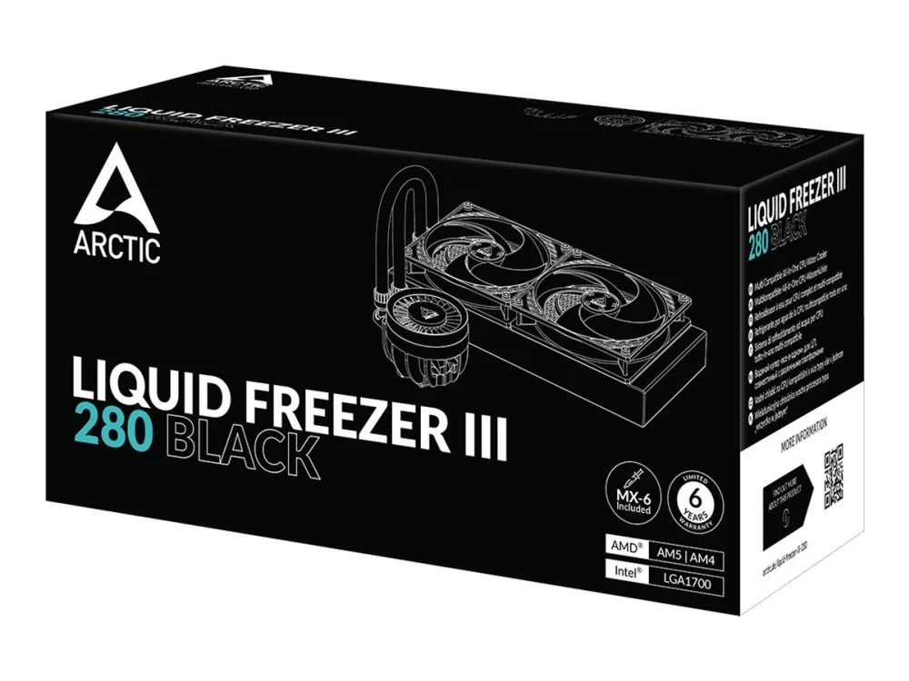 ARCTIC Liquid Freezer III 280 - Processors flydende kølesystem - Radiatorstørrelse: 280 mm - (for: LGA1700, AM5, AM4) - sort