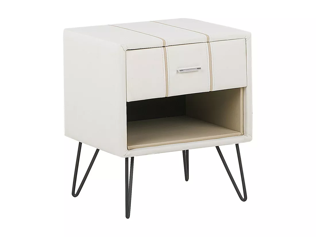 Ensemble de chambre Cuir PU BETIN 180 x 200 cm Crème