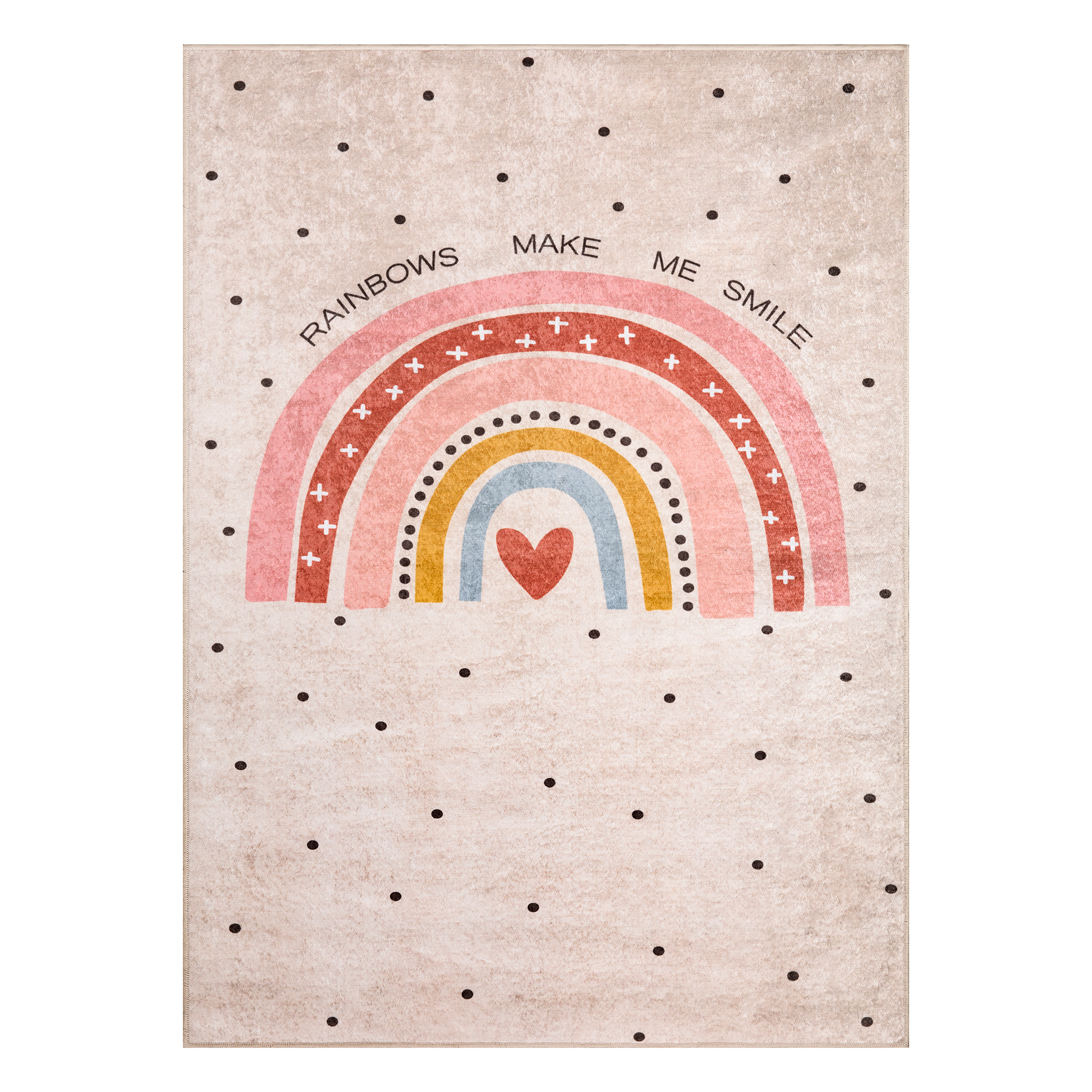 Kinderteppich - pink-rosa - Regenbogen - 120x170 cm