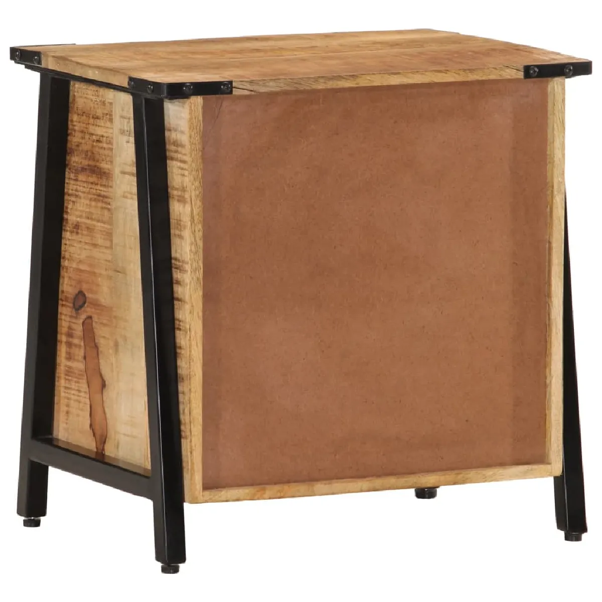 vidaXL Table de chevet - Bois de Manguier et Fer