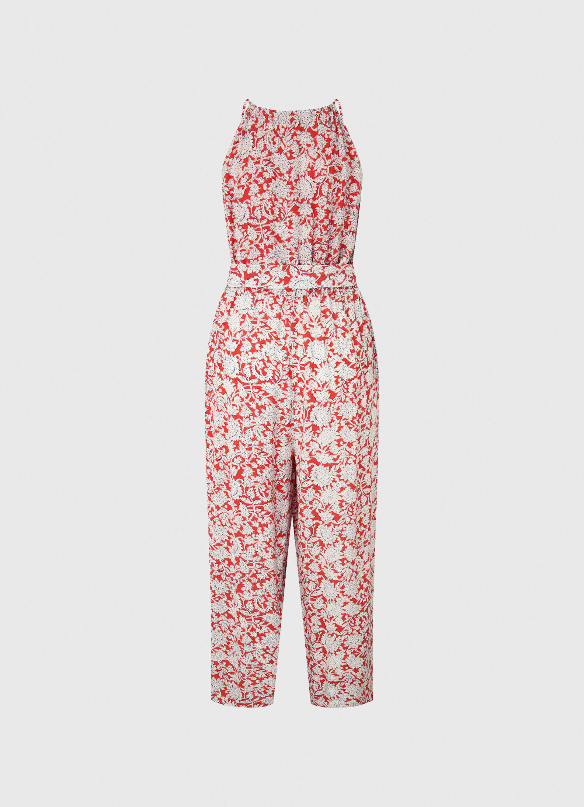 Macacão com estampa floral - Multicolorido