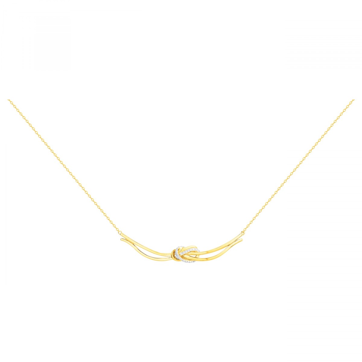 Collier en Plaqué Or avec oxyde de zirconium blanc