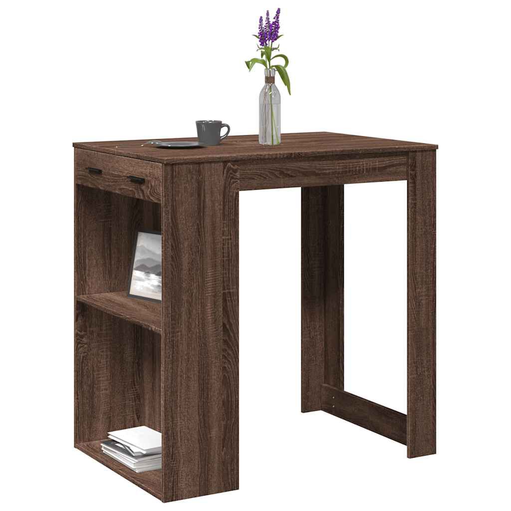vidaXL Bartafel gerookt eikenhout 102x70x103,5 cm