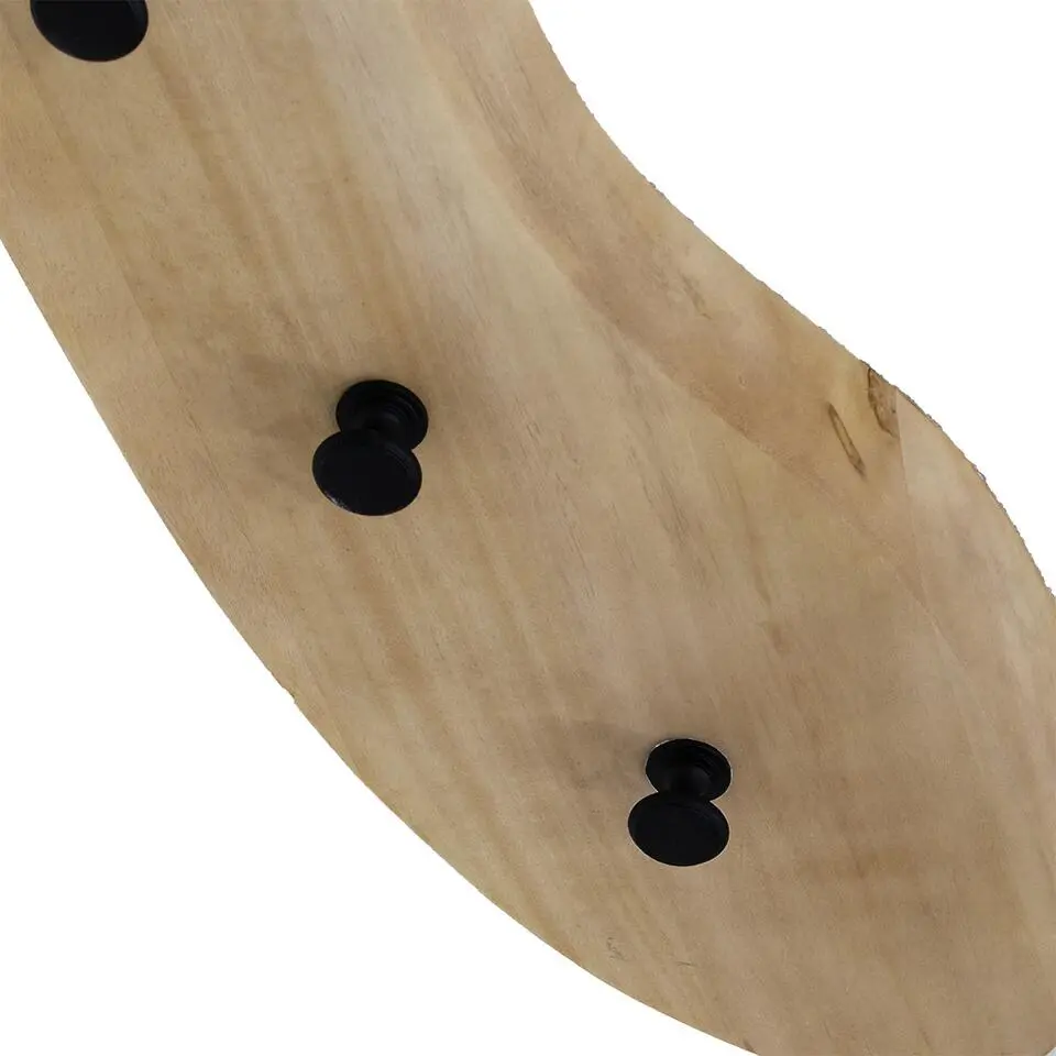 kapstok Naturel Mangohout - 6 Haken - 100x4x24cm - Mirthe