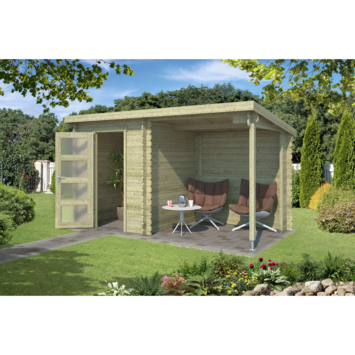 Tuinhuis Edelweiss geïmpregneerd met overkapping Edelweiss 390x215 cm