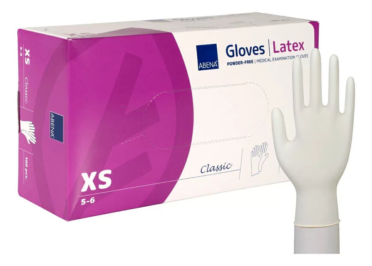 Abena Classic Engangshandsker, Nature, Latex, Pudderfri - Flere størrelser - 100 stk.