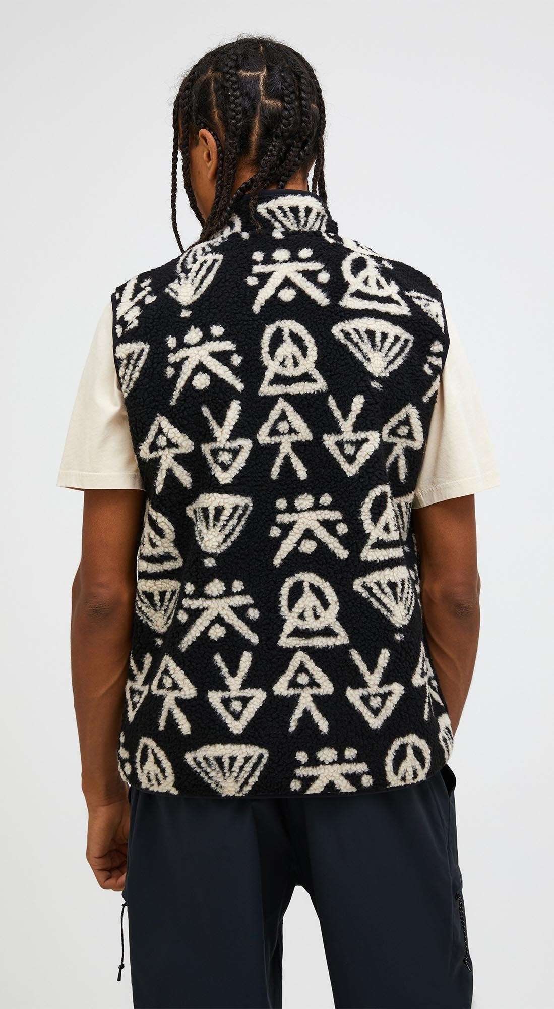 Graphic Pile Vest Herre Black