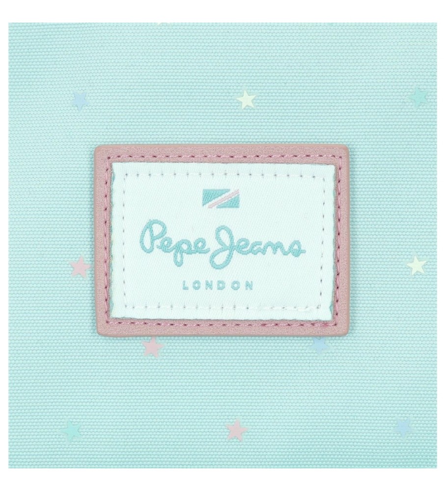 Estojo para lápis Pepe Jeans com três compartimentos, cor Nerea Turquesa.