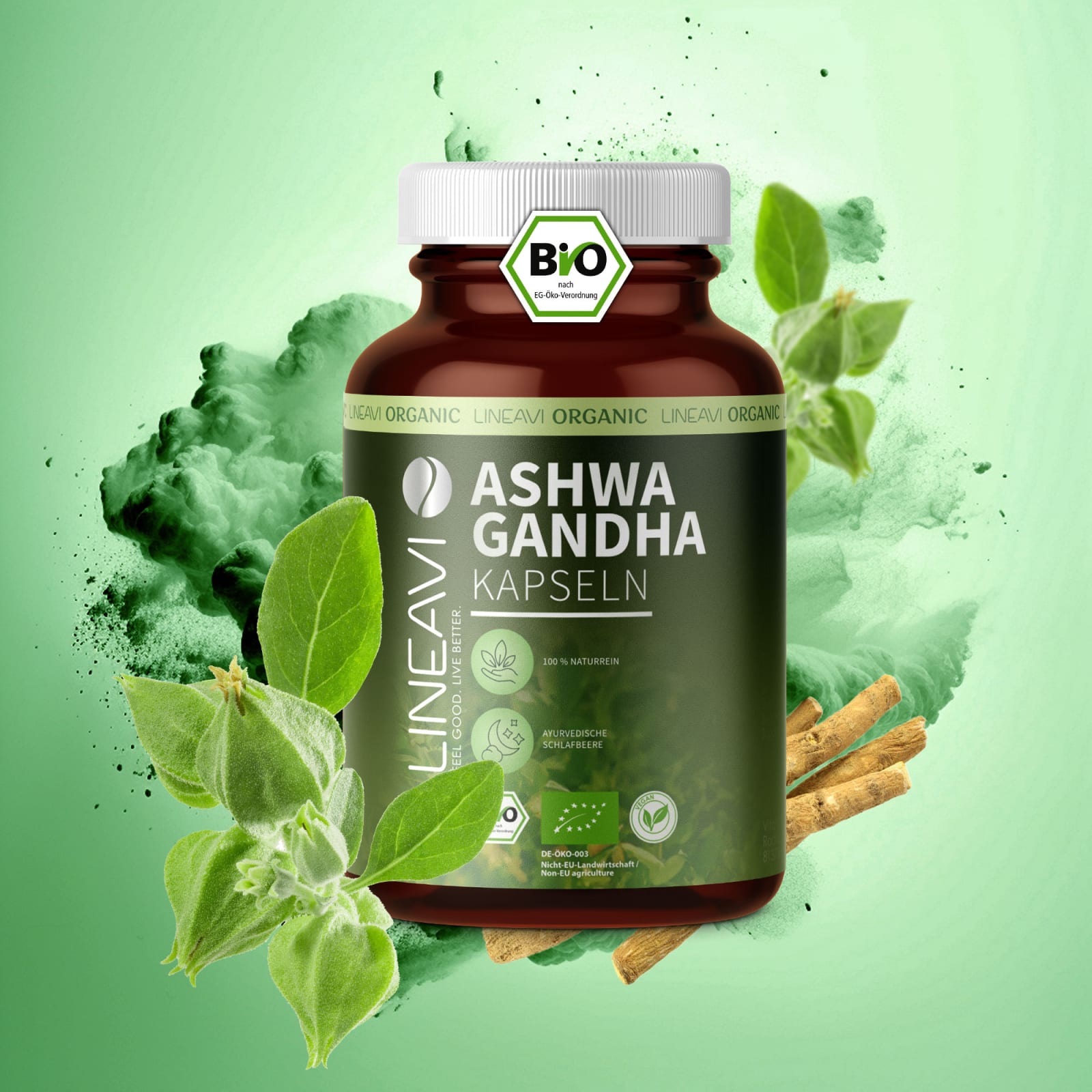Doppelpack: LINEAVI Ashwagandha Kapseln bio (2x150 Kapseln)