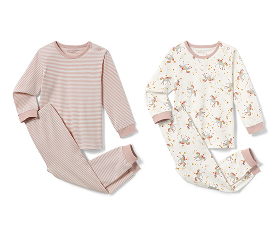 2 Kinder-Pyjamas, Einhorn